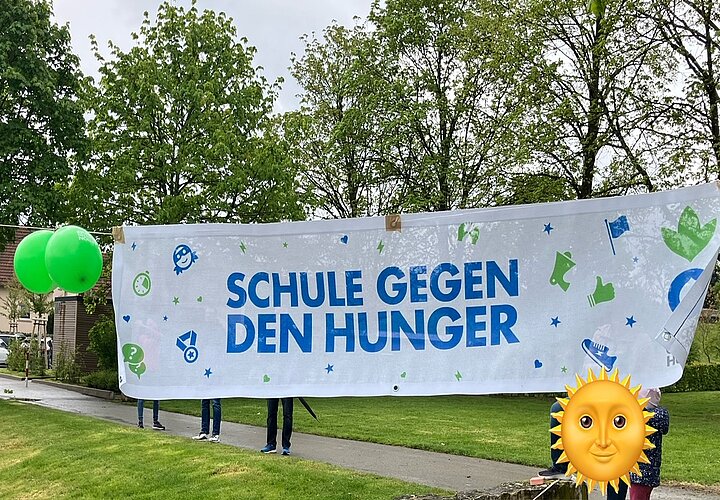 Banner "Spendenlauf gegen den Hunger"